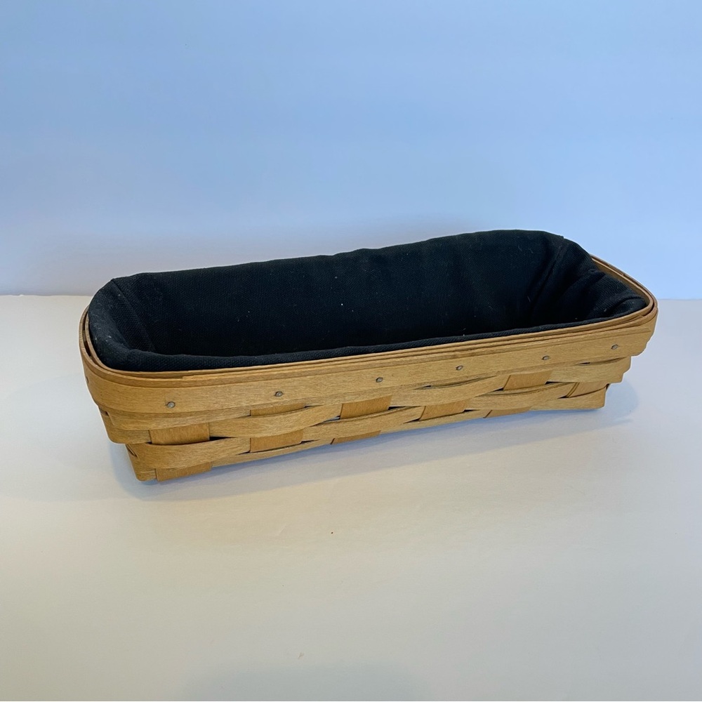 Longaberger Cracker Basket Plastic Liner and Black Fabric Liner